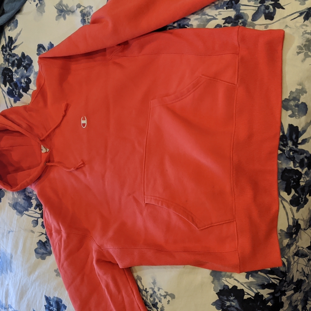 Orange Champion Reverse Weave Hoodie, Large